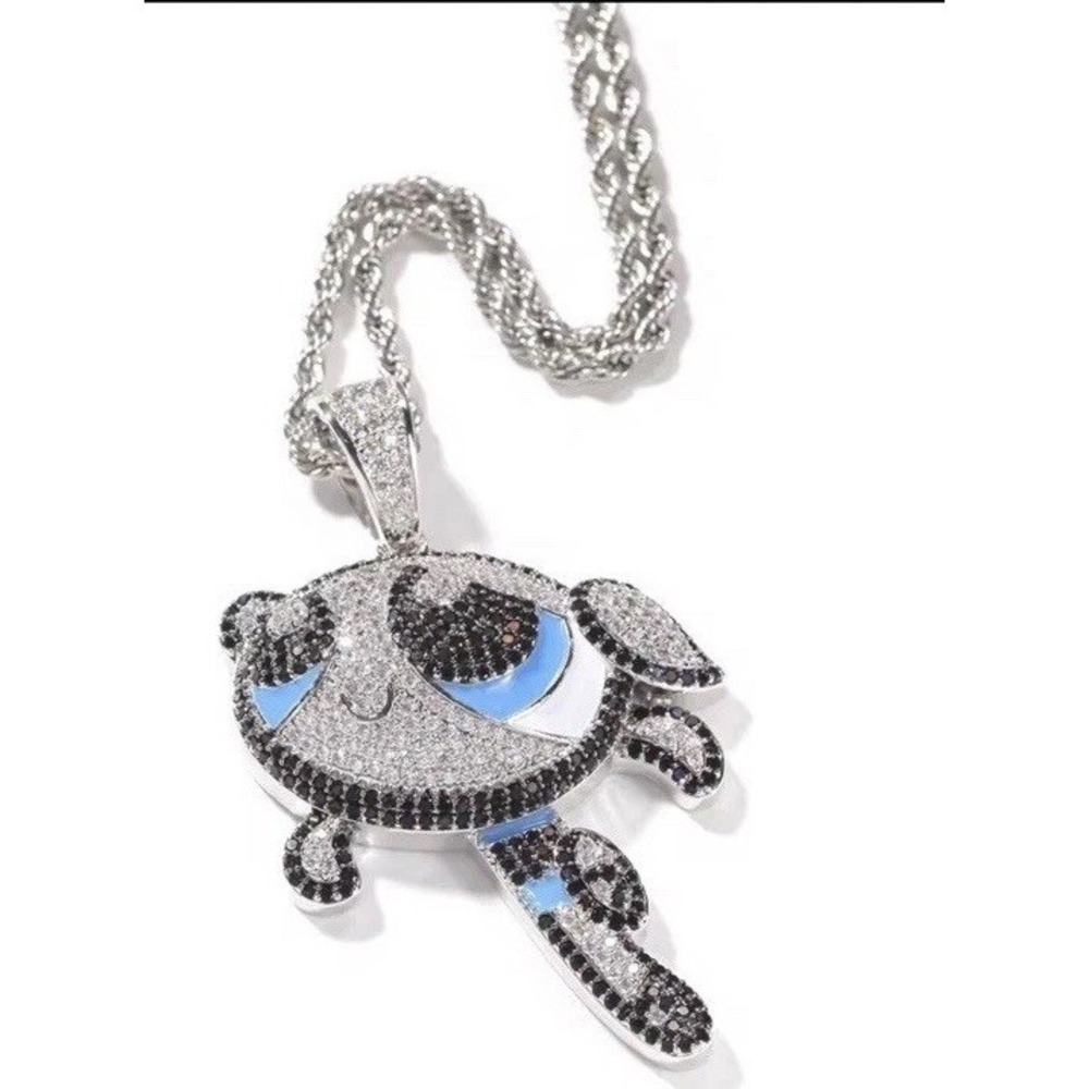 (..12)Stainless Steel Powerpuff‎ Girls Buttercup Cartoon Pendant Charm Necklace